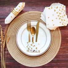 白色餐巾100入組-4款不同設計-2層雞尾酒餐巾折疊5 X 5英寸酒吧餐巾一次性派對餐巾紙餐巾晚餐用於婚禮嬰兒派對生日畢業典禮2024 - 白色 - 查看 7