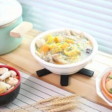 2入組abs鑄鐵隔熱墊創意餐墊,可折疊碗杯墊,適用於家庭廚房工具 - 黑色 - 查看 6
