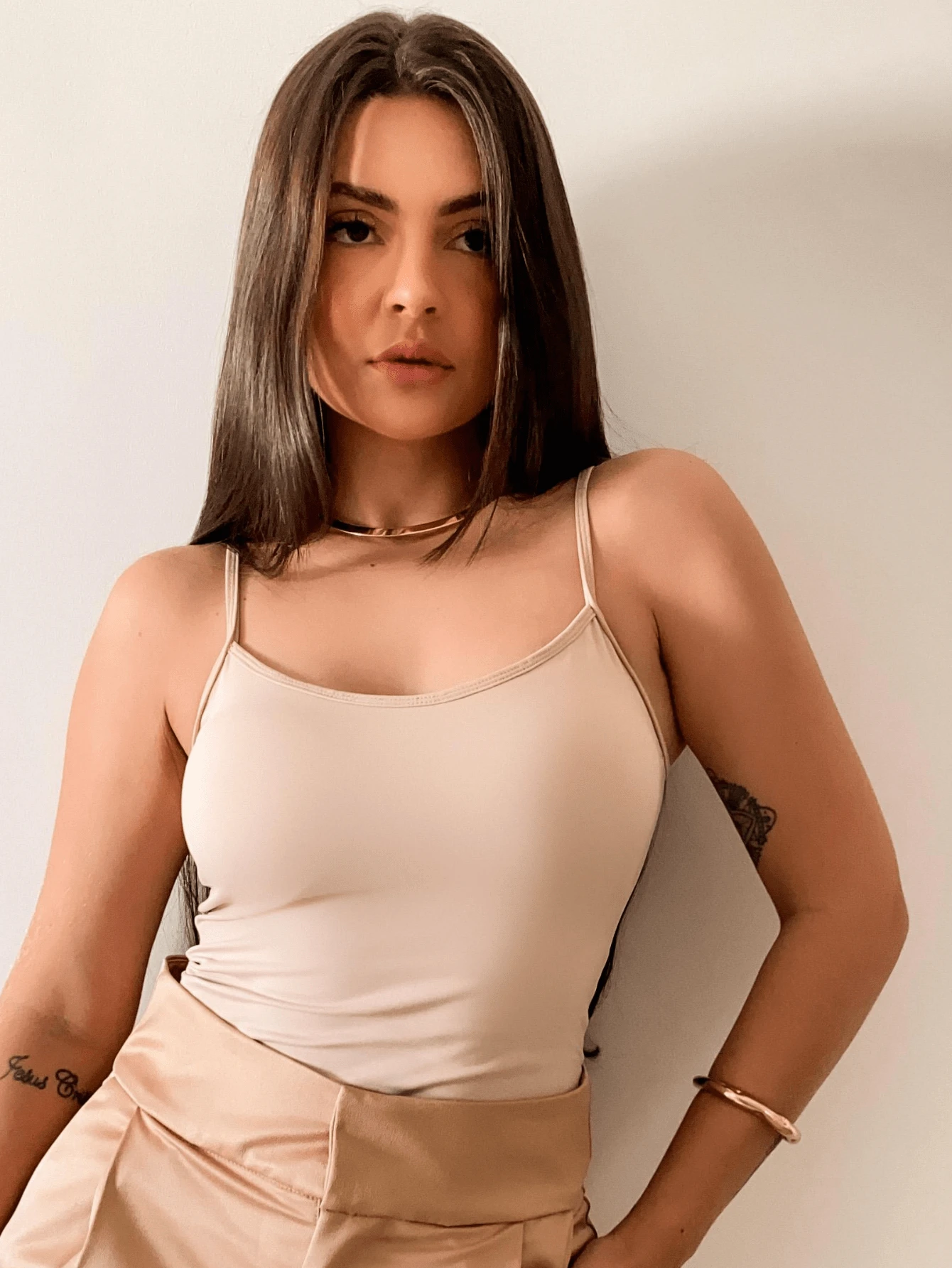 Women Tank Tops & Camis - Beige - View 1