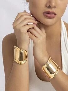 Brazalete de bangle de cara ancha extra grande, joyería unisex de diseño minimalista y personalizado