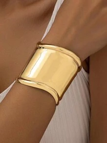 Brazalete de bangle de cara ancha extra grande, joyería unisex de diseño minimalista y personalizado