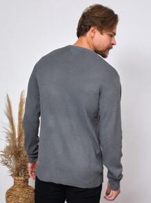 Men Sweaters - สีเทา - ดู 2