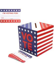 Sparkle And Bash Patriotic Voting Box With Cards For Voting Day (8 Inches) - Nhiều màu - Xem 7