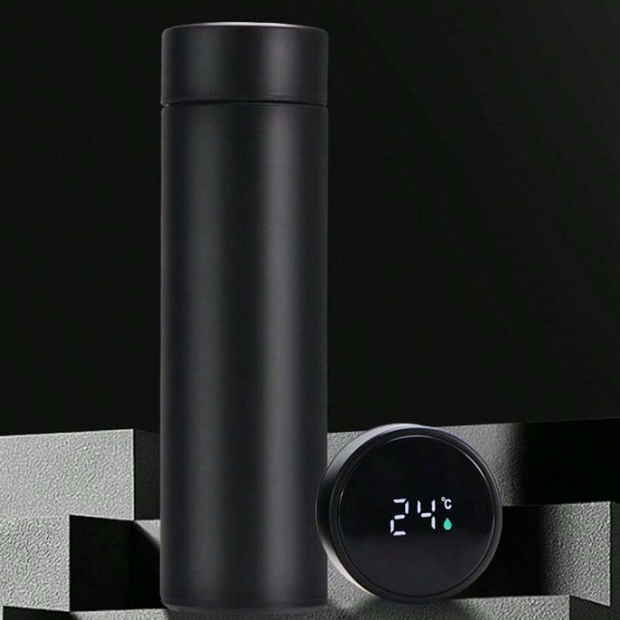 304 Stainless Steel Insulated Cup With Intelligent Temperature Display, Suitable For Business Carrying, Measuring Temperature, Gift Cup, Temperature Control Cup - Black - View 1