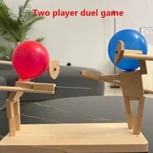 50pcs Wooden Warrior, Two Players Battle Game, Balloon Popping Bamboo Warrior Game, Party Interactive Toy For Diy Handmade - Two-player Battle Against the Bamboo Man [20pcs Free Balloons] - View 4