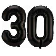 2入組數字1,1包3和0數字氣球,40英寸黑色數字氣球30,適用於30歲生日派對、聚會、30周年慶祝活動裝飾 - 黑色 - 查看 1