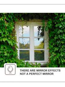 1 Roll Window Film One Way Mirror Film Daytime Privacy Static Non-Adhesive Decorative Heat Control Anti UV Window Tint For Home And Office Black Silver - Black - View 6