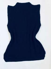 Women Sweater Vests - 藏蓝色 - 查看 2