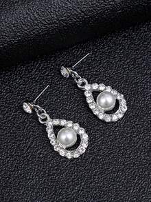 3 cái/bộ Của phụ nữ Châu Âu và Châu Mỹ Hợp thời Bộ trang sức , Với Hình hoa Ngọc trai Hoa tai Và Dây chuyền , Lý tưởng Cho đám cưới , Yến tiệc , Buổi tiệc Và Lễ hội Món quà - Bạc - Xem 7