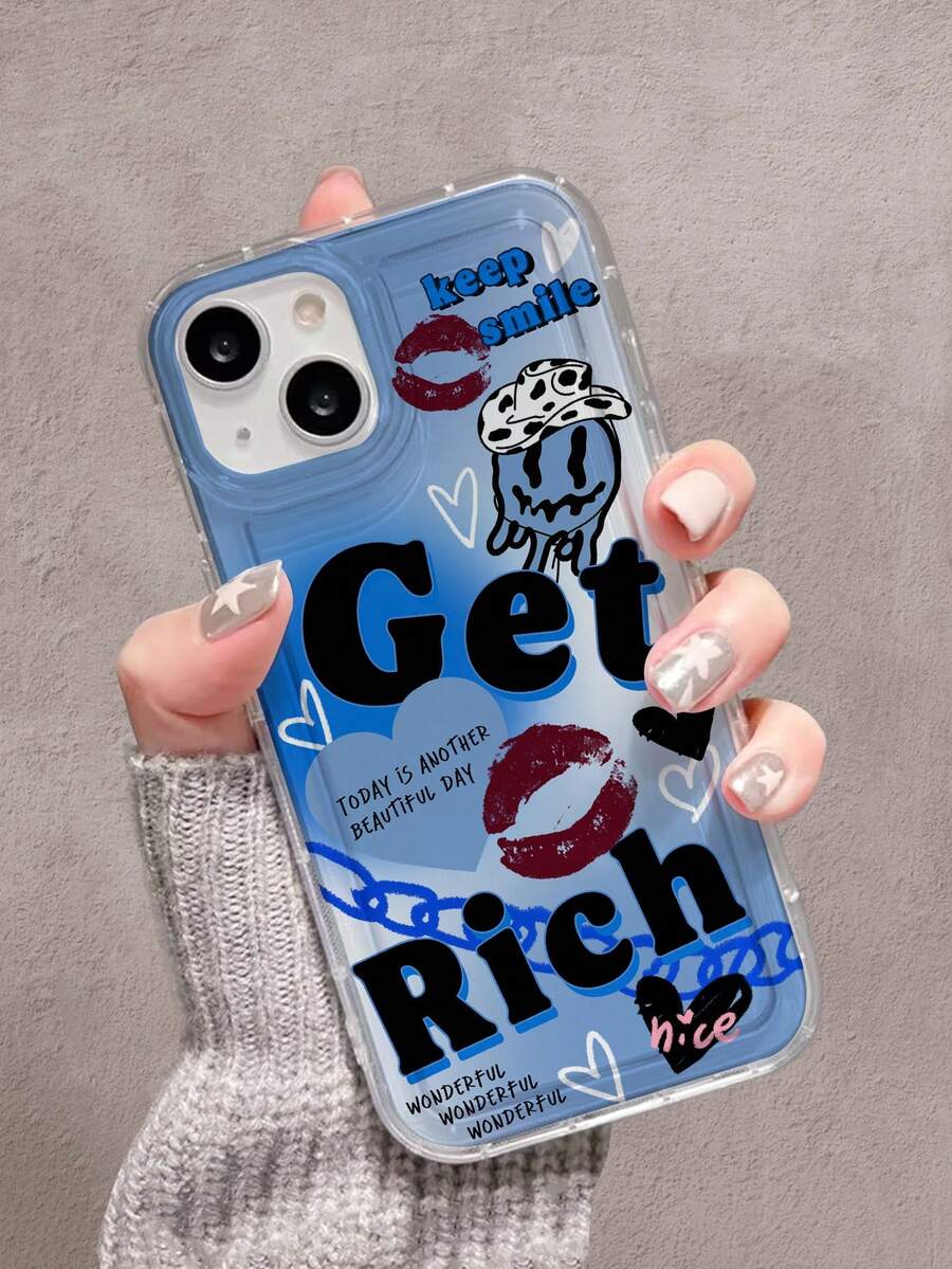 1 个蓝色日韩风格涂鸦波浪图案 Tpu 防摔手机壳适用于 iPhone，男女通用适用于 iPhone11/12/13/14/15/15pro/15 Plus/15 Promax/7plus/8plus/X/Xs Max/Xr/11pro/12pro/13pro/14pro/12mini/13mini/11promax/12promax/13promax/14promax/14plus/6/6s/6plus/7/8/Se&Samsung Galaxy/A54/A14/A32/A24/A52s/A12/A13/S20/S21/S22/S23/S24/S23Plus/S24ultra - 無色 - 查看 1