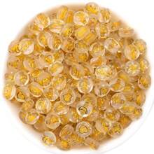 1 包 100/500 颗夜光亚克力透明圆珠，多种图案，适合 DIY 手链、项链、珠宝制作