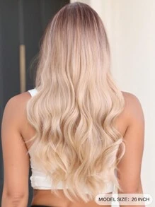 Vàng Màu xám Biến đổi dần Tóc Châu âu Người Mỹ Tóc giả Của phụ nữ Dài Quăn Dợn sóng Tóc giả tổng hợp Đối với Hằng ngày Buổi tiệc Sử dụng - Vàng - Xem 4