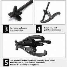 Herramienta De Reparación Automotriz - Extractor De Rodamientos Internos De 3 Mordazas De 4 Pulgadas, Extractor Superior, Extractor De Gancho, Extractor De Ruedas, Herramienta De Desmontaje De Dos Garras - Negro - Ver 8
