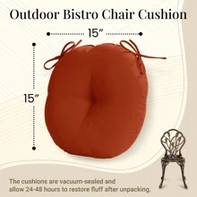 Downluxe Round Outdoor Chair Cushions, Waterproof Memory Foam Bistro Patio Furniture Cushions 15" X 15", 2/4 Pack For Home Garden Furniture Decoration - Gạch đỏ - Xem 7