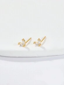 1 Pair Of S925 Pure Silver Hypoallergenic Fashion Simple Multi-Colored Zirconia Horse-Eye Earrings, Small And Cute For Women To Wear Daily Or To Give Daughter's Niece Holiday Gifts