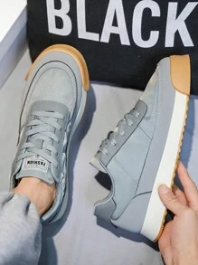 Men's Spring Casual Gray Low-Cut Flat Shoes, Lightweight & Durable - Grey - View 5