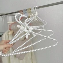 1個30cm衣架家居掛衣服收納架珍珠衣架宿舍陽台晾衣架ins防滑無痕衣架成人衣架 - 米色 - 查看 5
