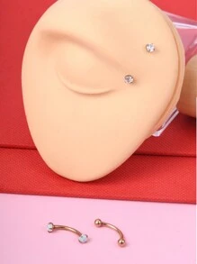 CIZME 3 khuyên tai Rook Daith 16G cho nữ bằng thép không gỉ 8mm 10mm, nhẫn lông mày khảm đá CZ Opal màu ngọc lam, nhẫn môi bụng, bề mặt sụn, trang sức xỏ khuyên vành tai - Bông tai Rook - Xem 15