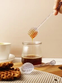1pc Transparent Plastic Honey Stirring Stick, Honey Dipper, Honey Comb Stick, Honey Spoon, Jam Dipper Stick For Home, Wedding And Party Use - Clear - View 3