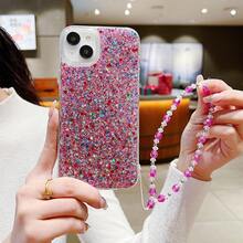 1 Miếng Dày lên Chống sốc Đúng mốt Nhiều màu Long lanh Vỏ Dây đeo tay điện thoại  Đối với phụ nữ , Tương thích với Apple , Samsung , HUAWEI - Trong sáng - Xem 2