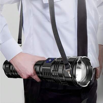 פנס לייזר לבן עם שבב לייזר בהיר במיוחד, פנס נטען נייד רב תכליתי לציד ודיג, אביזרי קמפינג