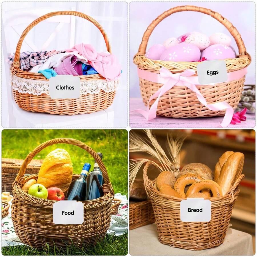 12pcs/Set ClipOn Basket Labels For Kitchen, Removable Food Storage Bin