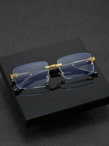 1 pereche de ochelari optici, minimalisti, eleganti, cu margini pătrate pentru femei, măgulitoare pentru fața rotundă, potriviți pentru naveta zilnică
