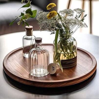 1pc Minimalist Wooden Serving Tray Best Gifts Birthday Plates Kitchen Accessories Kitchen Decor Table Trays Fruit Tray Tray Decor Graduation