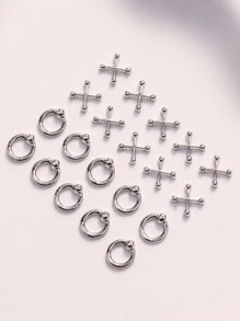 20Pcs Punk Metal Nail Art Decorations Nail Supplies Nails Nail Charms Nail Gems - Silver - View 3