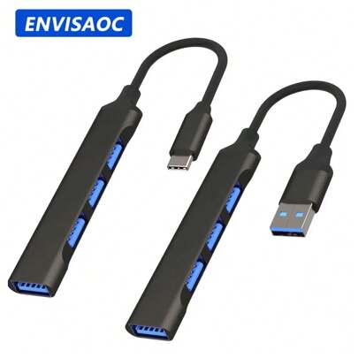 ENVISAOC USB C HUB USB 3.0 Type-C 3.1 4 端口多分线器适配器 OTG USB 2.0 适用于 Pro 13 15 Air M1 Pro PC 配件手机