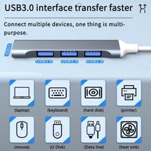 ENVISAOC USB C HUB USB 3.0 Type-C 3.1 4 Port Multi Splitter Adapter OTG USB 2.0 For Pro 13 15 Air M1 Pro PC Accessories Phone