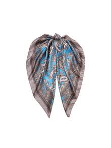 1pc女士絲綢風腰果圖案圍巾,適用於頭巾、頭帶、日常裝飾、沙灘披肩