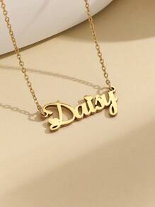 1 chiếc Vòng cổ mặt dây chuyền bằng thép không gỉ vàng phong cách mùa hè 2024 Châu Âu Hoa Kỳ tiếng Anh dành cho phụ nữ đeo trong trường học/lễ hội/tiệc tùng/dịp hàng ngày - Người mẫu nóng bỏng Âu Mỹ/vòng cổ thép không gỉ "Stephanie" tuyệt đẹp và quý phái - Xem 26