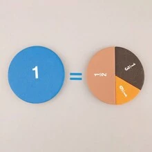 9pcsEVA Math Fraction Disc Teaching Aids, Math Fraction Operation Demonstrator, Educational Learning Puzzle Module - Multicolor - View 4