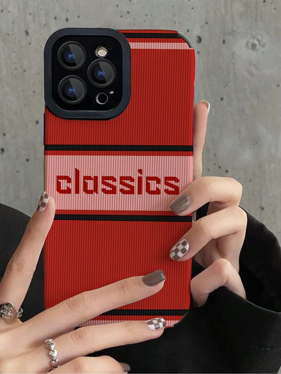 1入時尚的紅黑霧面防摔軟tpu手機殼,適用於iphone和三星15/15plus/15pro/15promax - 彩色 - 查看 1