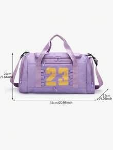 大容量可攜式運動健身袋，多功能旅行手提包，斜挎行李袋，適用於週末過夜商務旅行（隨機顏色肩帶） - 彩色 - 查看 5