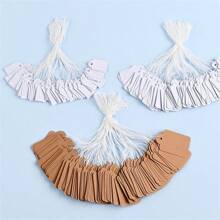 100pcs Jewelry Hanging Tags, String Rings, Price Tags, White Handwritten Gold And Silver Jewelry Price Tags, Gardening Tags