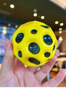 1searchgames Anti-Gravity Moon Rock High-Bounce Ball 70mm-6.6 High-Bounce Hollow Ball, Multi-Hole Ball, Interactive Stress-Relief And Breathable Toy, A Great Choice For Playing Outdoors With Friends - Yellow - View 3