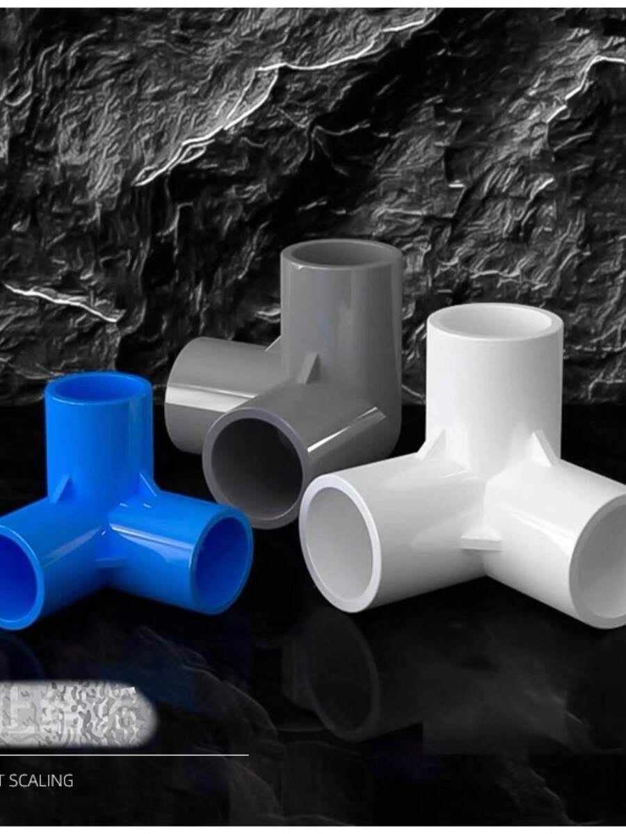 10pcs White/Grey Pvc Universal Tee Connector For Pipe - Grey - View 1