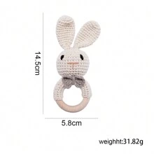 1 Pieza Sonaja De Conejo De Ganchillo Para Bebé, Juguete De Dentición Estilo Nórdico Hecho A Mano, Adecuado Para Juguetes Calmantes Para Bebé
