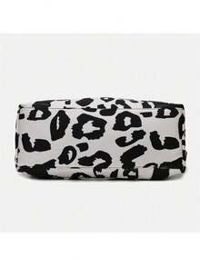 Túi vải thô họa tiết da báo thời trang, Túi đựng đồ du lịch di động dung tích lớn có dây đeo có thể điều chỉnh, Túi tập thể dục đơn giản thường ngày cho nữ & Túi du lịch cuối tuần cho kỳ nghỉ du lịch & thể thao Túi xách nữ Suffle - màu đen - Xem 4