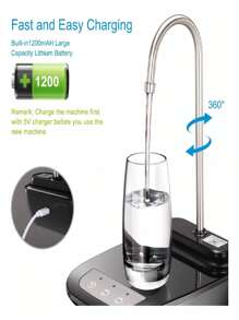 Dispensador eléctrico de agua recargable por USB, - Negro - Ver 3