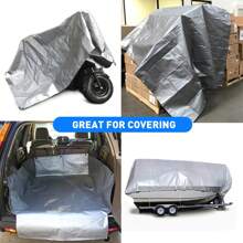 Waterproof Tarpaulin Cover 10/12/16/18 Mil UV Resistant Tear Proof Poly Tarp - Silver - 10 Mil - View 5