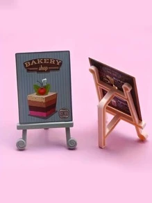 [隨機顏色]1個迷你蛋糕橱櫃,用於娃娃屋食物遊戲模型和甜蜜房場景裝飾,小型玩具展示櫃 - 白色 - 查看 5