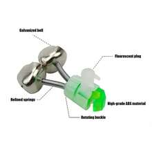 10入組釣竿鈴鐺,魚類警報咬鈴指示器,可旋轉的螺旋鈴和光棒兼容釣具 - 綠色 - 查看 3