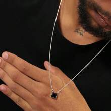 Men's Pendant Necklaces - Black - View 3