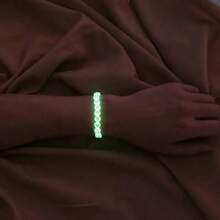 1 包 100/500 颗夜光亚克力透明圆珠，多种图案，适合 DIY 手链、项链、珠宝制作