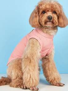 1 Miếng Polyester Thoáng khí Checkered Áo vest Đối với Chó nhỏ Như Teddy Và , Thích hợp Đối với Tất cả các mùa - Hồng - Xem 4