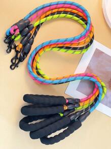 1pc Round Rope Pet Leash With Reflective Strip And Night Light Belt For Walking Dogs - Multicolor - View 1