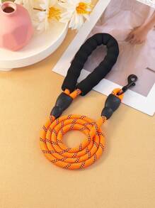 1pc Round Rope Pet Leash With Reflective Strip And Night Light Belt For Walking Dogs - Multicolor - View 7